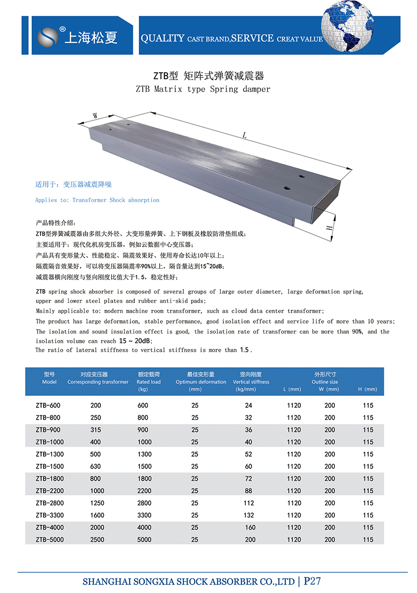 矩陣式<a href='http://bbcphoto.cn' target='_blank'><u>彈簧減震器</u></a>-變壓器專(zhuān)用